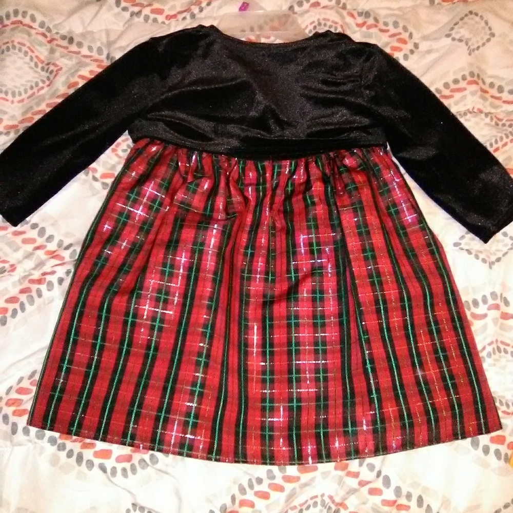 🌼George Christmas Dress with Black Suede Sweater - Picture 4 of 6